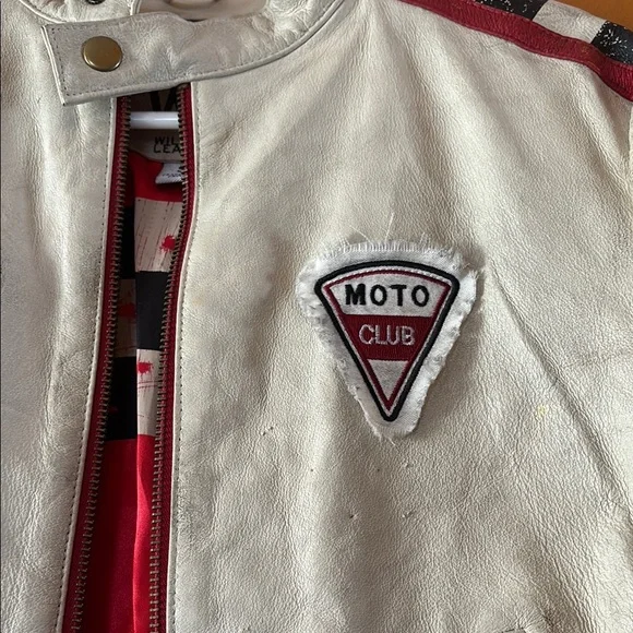Wilsons Leather Red and White Rebel Jacket Vintage - Picture 7 of 9